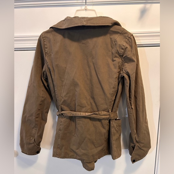 Vintage Y2K GAP The Utility Jacket Women's XS Brown Cotton Twill Belted Military - Picture 3 of 10